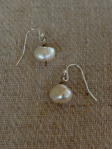 Cream Freshwater Pearl Earrings