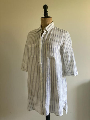 Blue Striped Linen Tunic