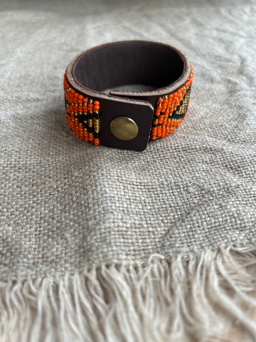 Orange Beaded Bracelet