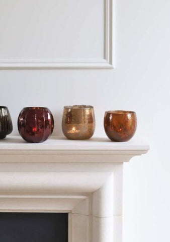 Burnt Orange Glass Candleholder
