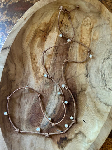 Pearl and Leather Wrap Necklace