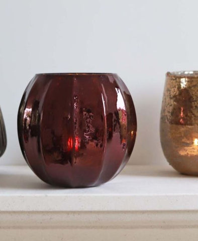 Deep Red Orb Candleholder