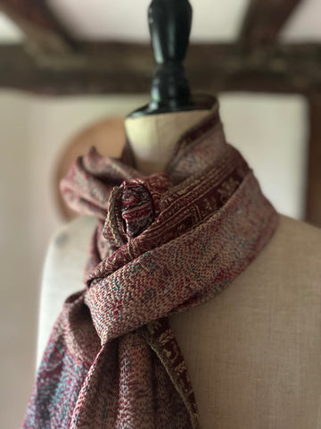 Embroidered Kantha Scarf