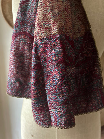 Embroidered Kantha Scarf