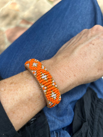 Orange Beaded Bracelet