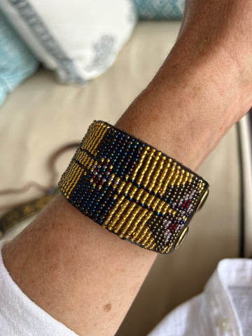 Beaded 'Chevron' Cuff
