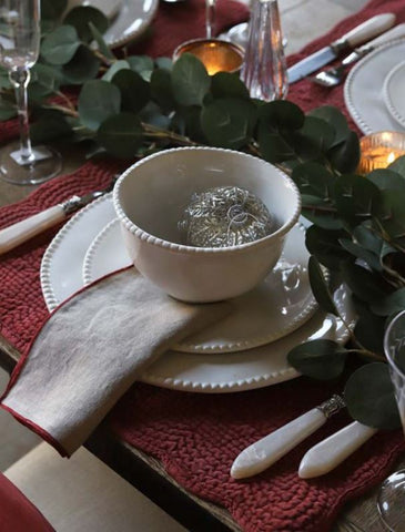 Red Trimmed Linen Napkin