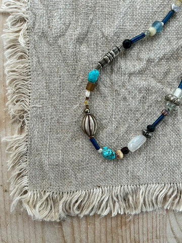 Necklace of Vintage Beads and Crystals