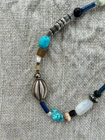 Necklace of Vintage Beads and Crystals