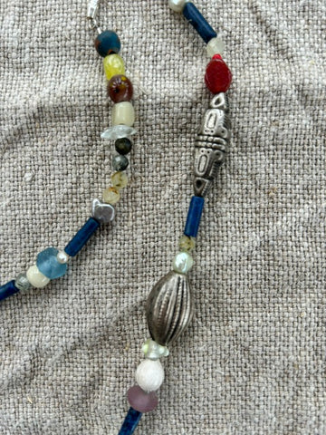 Necklace of Vintage Beads and Crystals