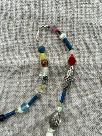 Necklace of Vintage Beads and Crystals