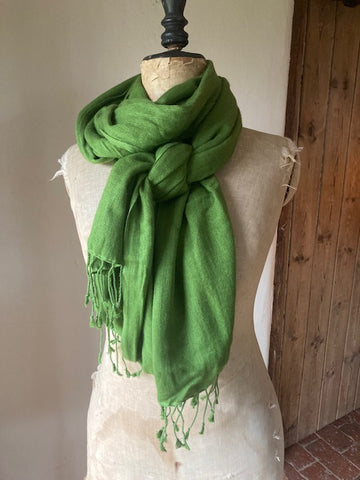 Apple Green Cashmere & Silk Shawl