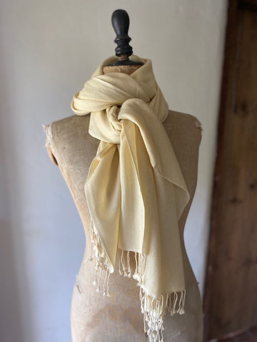 Buttermilk Cashmere & Silk Shawl