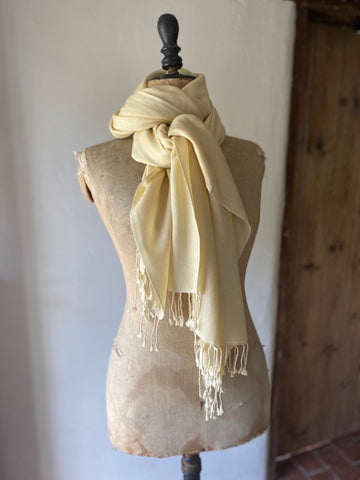 Buttermilk Cashmere & Silk Shawl