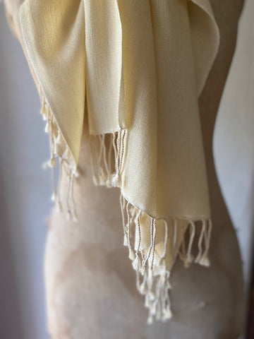 Buttermilk Cashmere & Silk Shawl