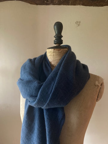 Deep Blue Cashmere Shawl