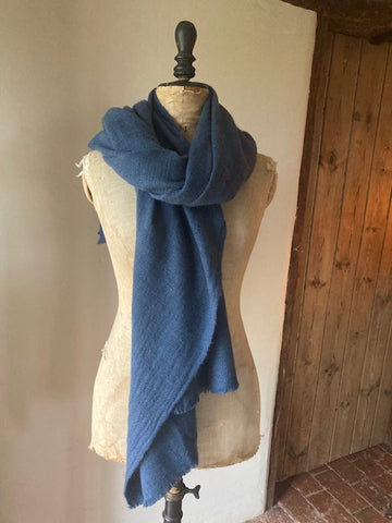 Deep Blue Cashmere Shawl