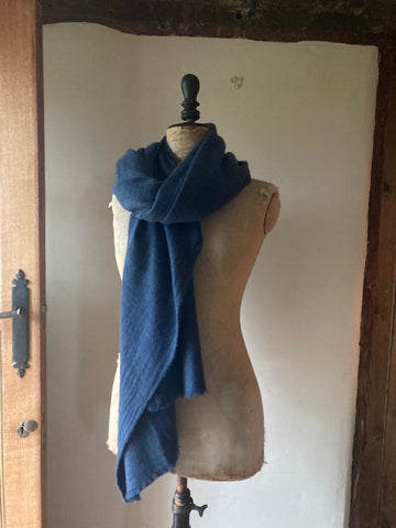 Deep Blue Cashmere Shawl