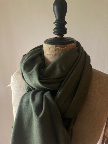 Forest Green Cashmere & Silk Shawl