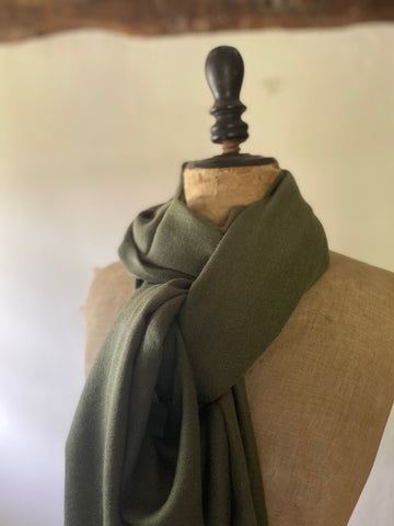 Forest Green Cashmere & Silk Shawl
