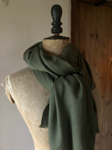 Forest Green Cashmere & Silk Shawl