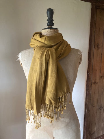 Golden Cashmere & Silk Shawl