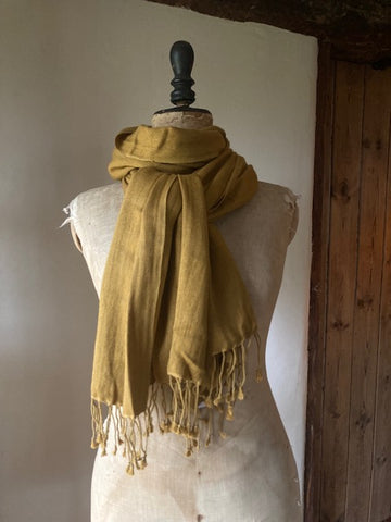Golden Cashmere & Silk Shawl