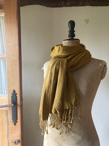 Golden Cashmere & Silk Shawl