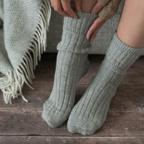 Ribbed Alpaca Socks