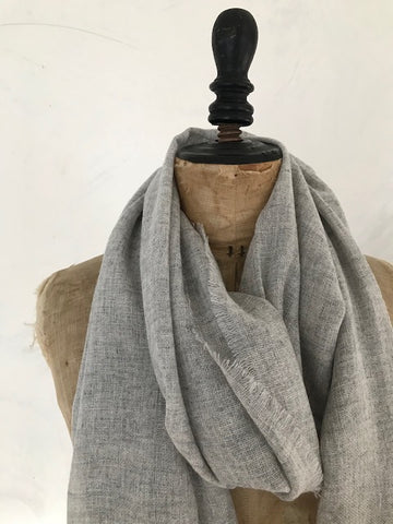 Pale Grey Marl Cashmere Scarf