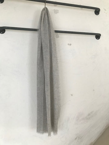 Pale Grey Marl Cashmere Scarf