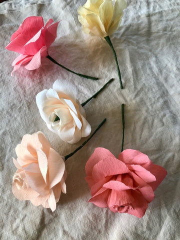 Pale Peach Crepe Paper Flower