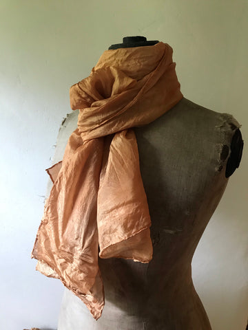 Salmon Pink Silk Scarf