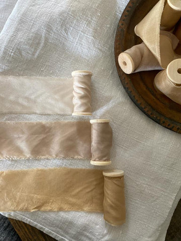 Golden Straw Silk Ribbon