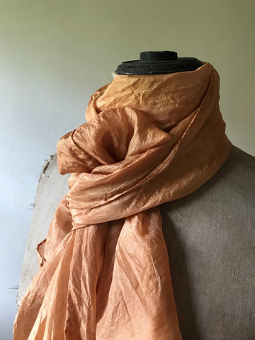 Salmon Pink Silk Scarf