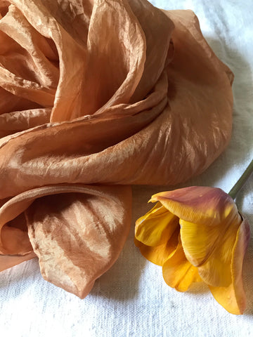 Salmon Pink Silk Scarf