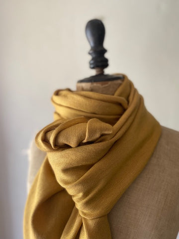 Mustard Cashmere & Silk Shawl