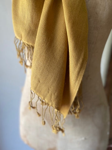 Mustard Cashmere & Silk Shawl