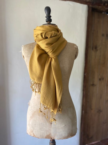 Mustard Cashmere & Silk Shawl