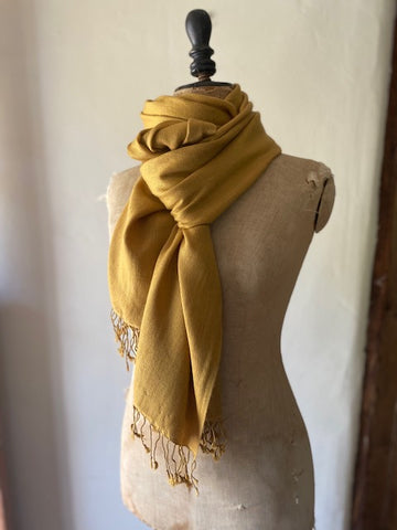 Mustard Cashmere & Silk Shawl