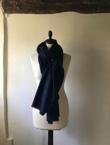 Deep Navy Cashmere Shawl