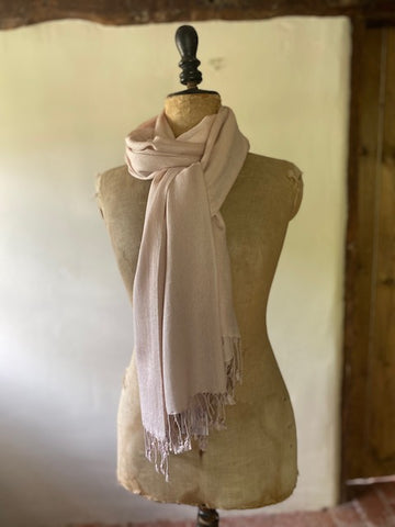 Oyster Pink Cashmere & Silk Shawl