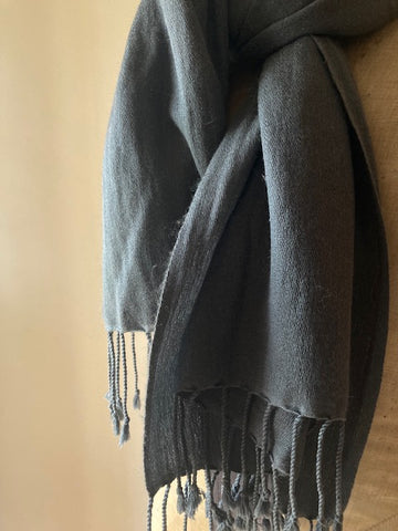 Petrol Blue Cashmere & Silk Shawl