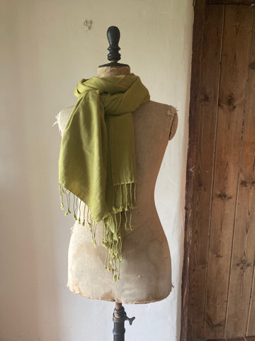 Pistachio Cashmere & Silk Shawl