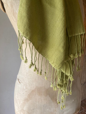 Pistachio Cashmere & Silk Shawl