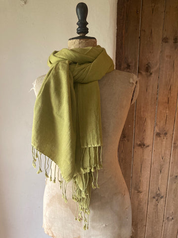Pistachio Cashmere & Silk Shawl