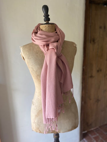 Rose Pink Cashmere & Silk Shawl
