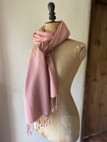 Rose Pink Cashmere & Silk Shawl