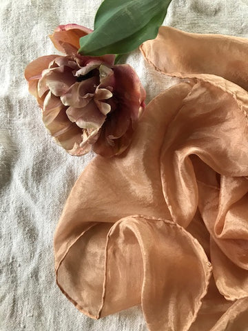 Pale Peach Silk Scarf